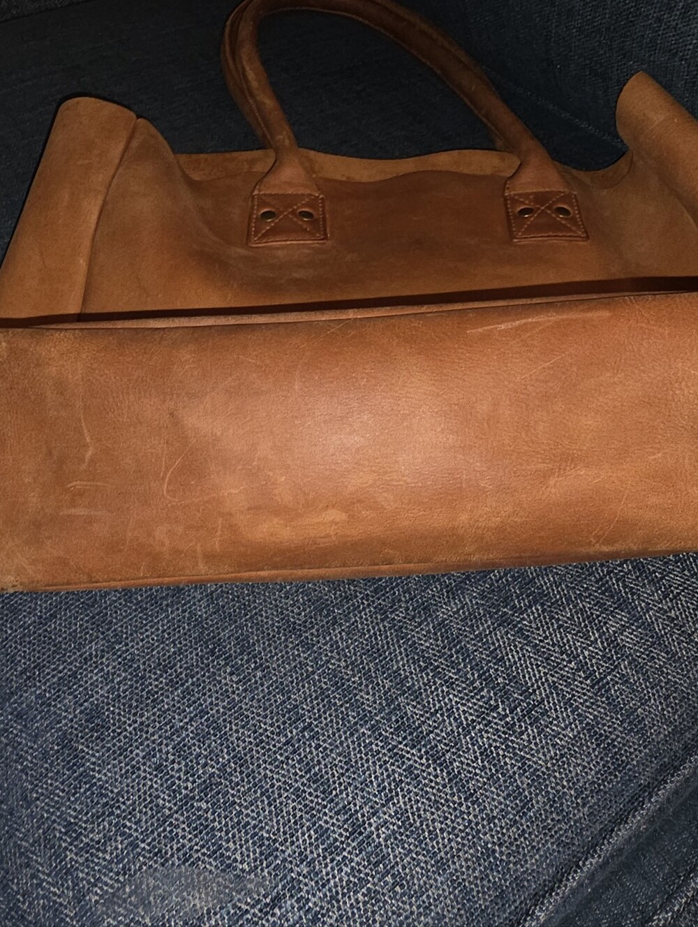Parker Clay Merkato Signature Tote Rust Brown Ethiopian Leather Large Shopper - Picture 3 of 7